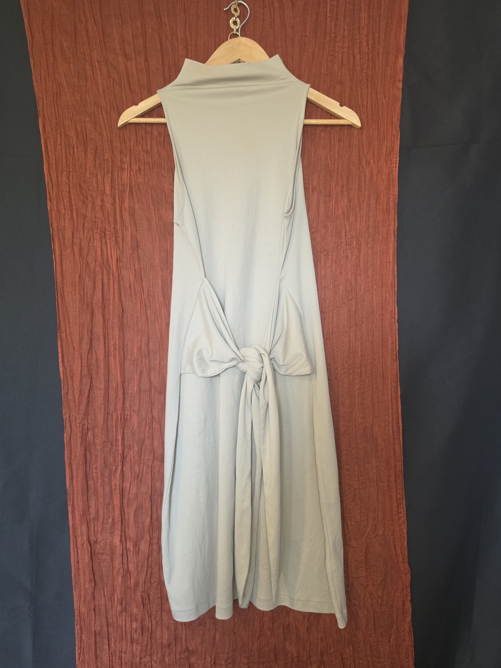 Vince Sleeveless Mock Neck Midi Dress in Sage Green
